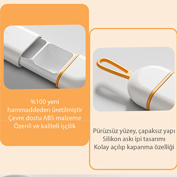 Ezere Taşınabilir 3 Bölmeli Nem Geçirmez Mini Hap İlaç Saklama Kutusu - BPA İçermez Beyaz