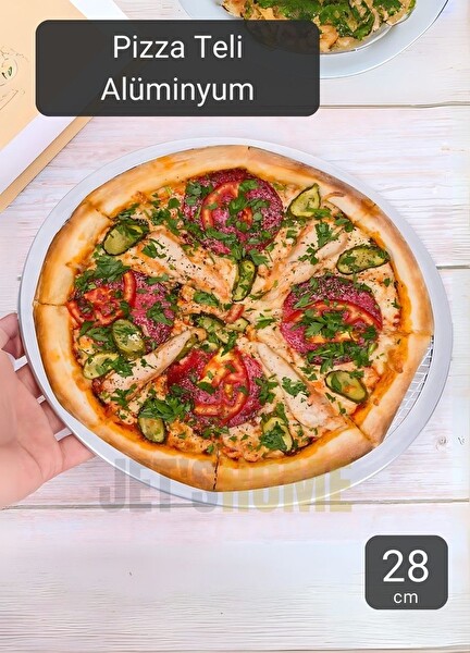 Jet's Home Alüminyum Pizza Teli Lahmacun Tepsisi 28 CM