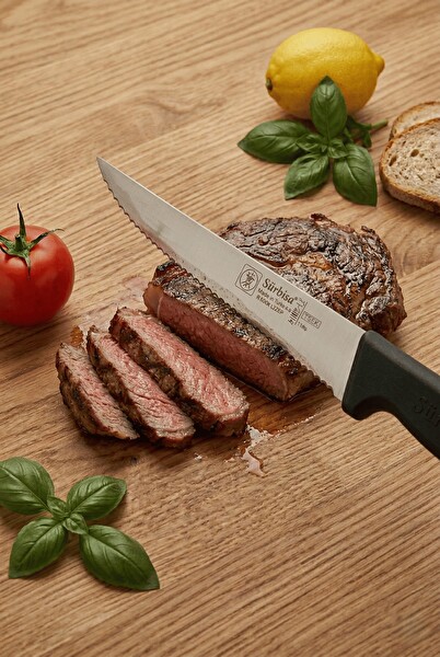 Sürbisa 61005-LZ 24 CM Lazerli Tırtıklı Sürmene Steak Mutfak Bıçağı