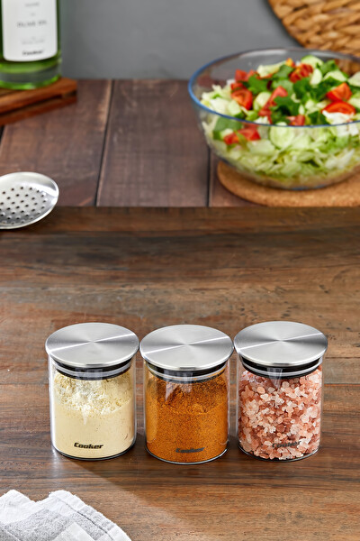 Cooker CKR3894 3'Lü Metal Kapaklı 200 ML Borosilikat Cam Kavanoz