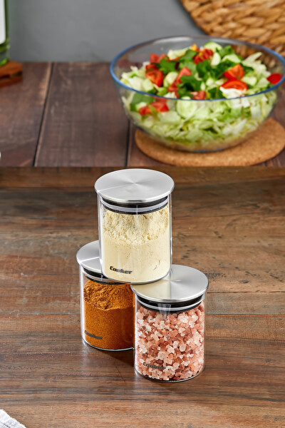 Cooker CKR3894 3'Lü Metal Kapaklı 200 ML Borosilikat Cam Kavanoz