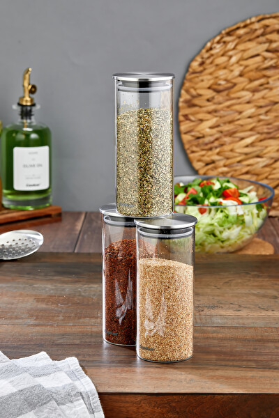 Cooker CKR3892 3'Lü 400 ML Metal Kapaklı Borosilikat Cam Kavanoz Seti
