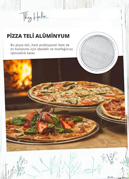 Jet's Home Pizza Tepsisi Alüminyum 28 CM 2'Li Set Pizza Teli Ve Lahmacun Tepsisi