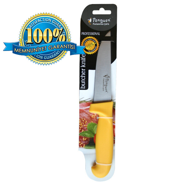 Penguen Plastik Ergonomik Saplı Sarı Mutfak Bıçağı No: 6 PNG-1551-6