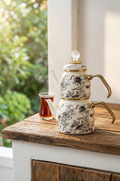 Acar XAP-10386 Scottish Garden Mini Emaye Çaydanlık Takımı