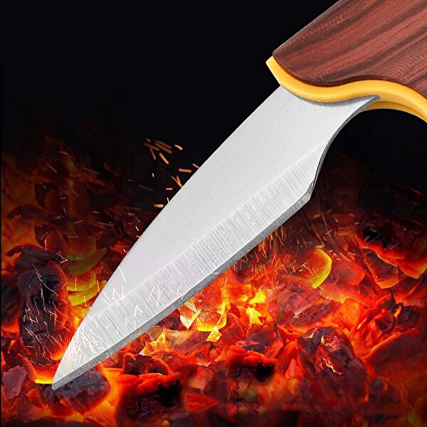Valkyrie Mini Şef Yemek Bıçağı Ahşap Kılıflı Paslanmaz Çelik Meyve Sebze Soyma Doğrama Bıçağı