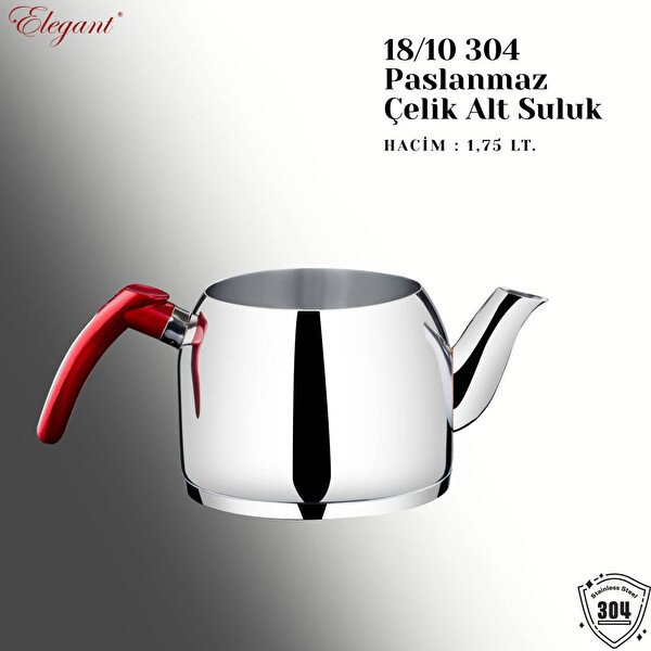 Elegant Mirage Mini Boy Bakalit Kulplu Çaydanlık Takımı - İnsörtlü Kırmızı