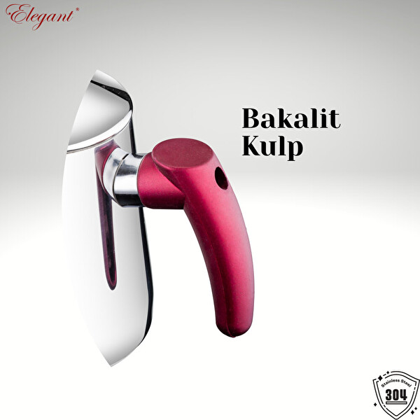 Elegant Piramit Mini Boy Bakalit Kuplu Çaydanlık Takımı Gül Kurusu