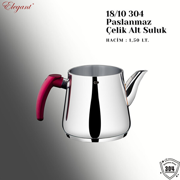 Elegant Piramit Mini Boy Bakalit Kuplu Çaydanlık Takımı Gül Kurusu