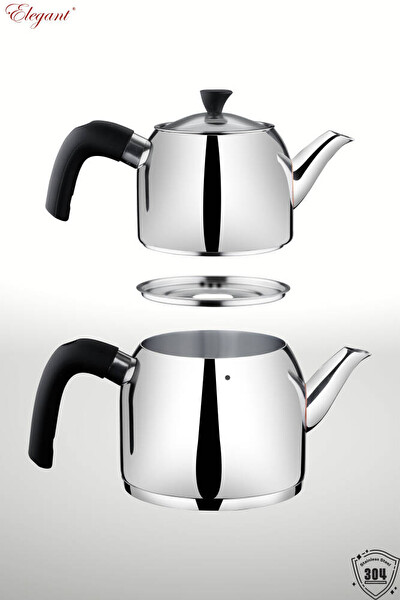 Elegant Mirage Aile Boy Bakalit Kulplu Çaydanlık Takımı Siyah