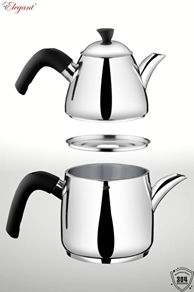 Elegant Elit Mini Boy Bakalit Kulplu Çaydanlık Takımı Siyah