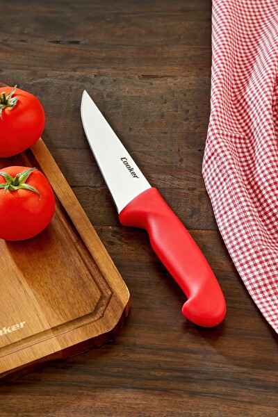 Cooker 27 CM Paslanmaz Çelik Kasap Bıçağı Kırmızı CKR4597