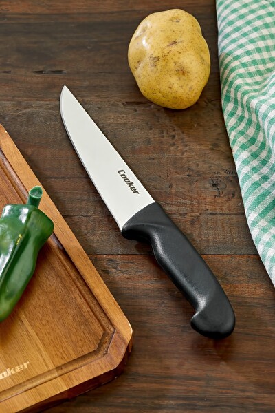 Cooker 31 CM Paslanmaz Çelik Kasap Bıçağı Siyah CKR4599