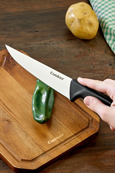 Cooker 31 CM Paslanmaz Çelik Kasap Bıçağı Siyah CKR4599