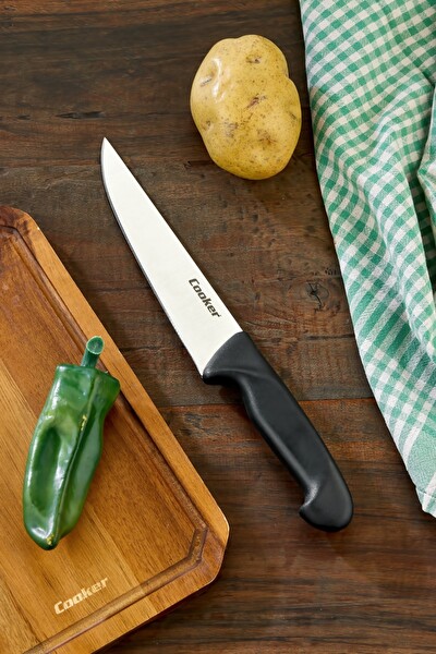 Cooker 31 CM Paslanmaz Çelik Kasap Bıçağı Siyah CKR4599