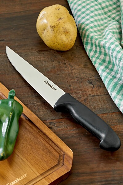 Cooker 31 CM Paslanmaz Çelik Kasap Bıçağı Siyah CKR4599