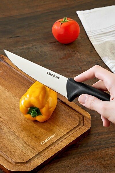Cooker 29 CM Paslanmaz Çelik Kasap Bıçağı Siyah CKR4598
