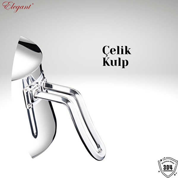 Elegant Alya Orta Boy Çelik Kulplu Çaydanlık Takımı