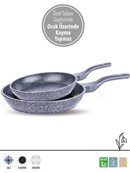 Fms D3007 Döküm Granit 2'li 20-28 CM Tava Seti