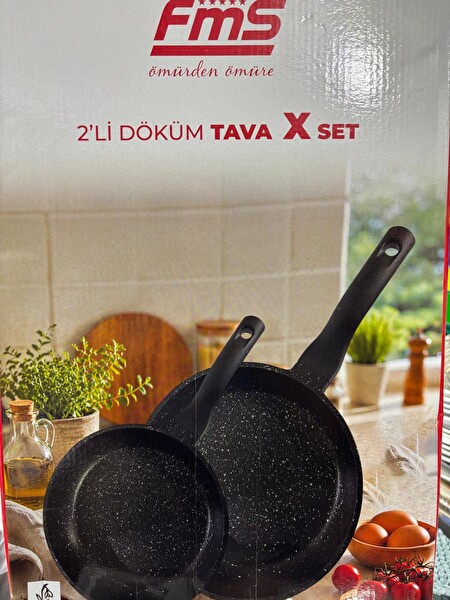 Fms D3007 Döküm Granit 2'li 20-28 CM Tava Seti