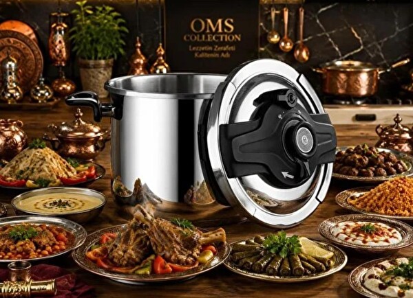 OMS 5106 Matik 12 Litre Siyah Düdüklü Tencere