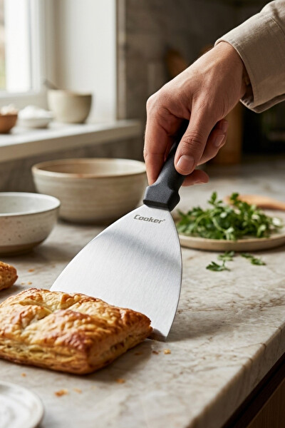 Cooker 12x24 CM Düz Paslanmaz Çelik Spatula YK1903