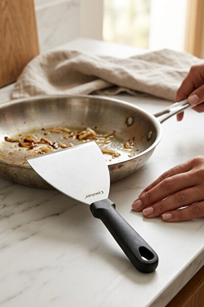 Cooker 12x24 CM Düz Paslanmaz Çelik Spatula YK1903