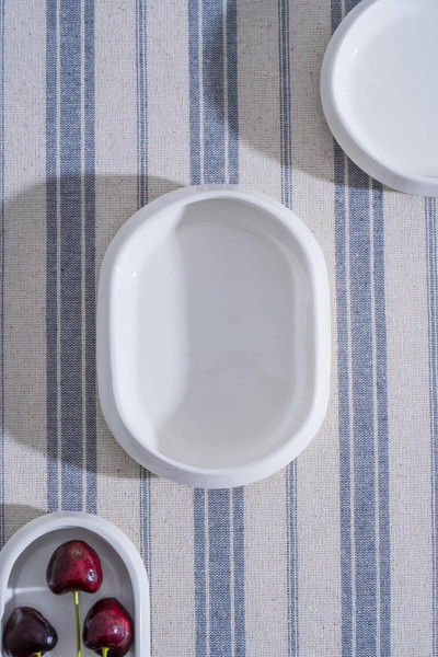 Acar JEA-07400 Rumi 13 CM Porselen Oval Kayık Sunum Tabağı 6 Adet
