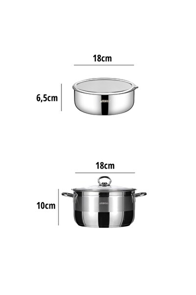 Amboss 4 Parça Cook and Store Paslanmaz Çelik Tencere Saklama Kabı Pratik Set