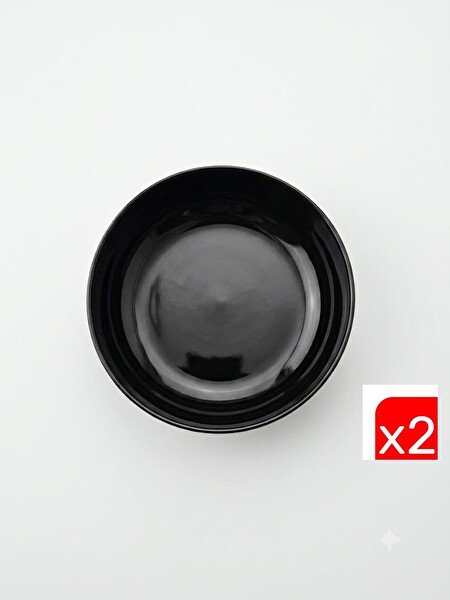 Kütahya Porselen Moderna Çorba Kasesi Siyah 15 CM 2'li MOD15KS740104