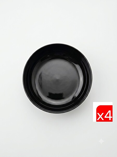 Kütahya Porselen Moderna Çorba Kasesi Siyah 15 CM 4'lü MOD15KS740104