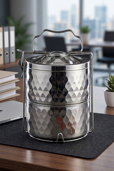 Cooker 2 Katlı Paslanmaz Çelik Sefer Tası YK1840