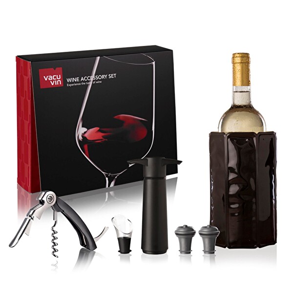 Vacu Vin 68897606 Tirbüşon Soğutucu Servis Vakum Stoper Kutulu Şarap Aksesuar Seti