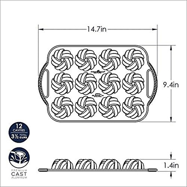 Nordic Ware 95377 Braided Mini Bundt Pan Kek Kalıbı