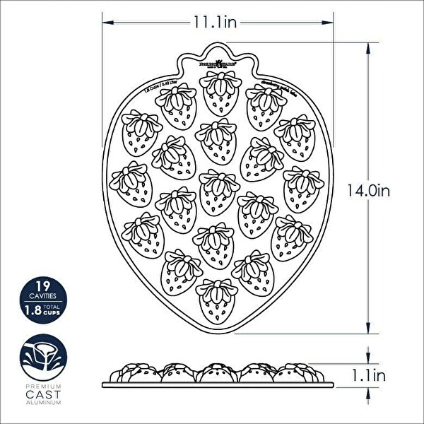 Nordic Ware 92748 Mini Çilekler Kek Kalıbı
