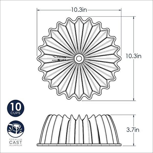 Nordic Ware 85777 Brillance Bundt Kek Kalıbı Altın