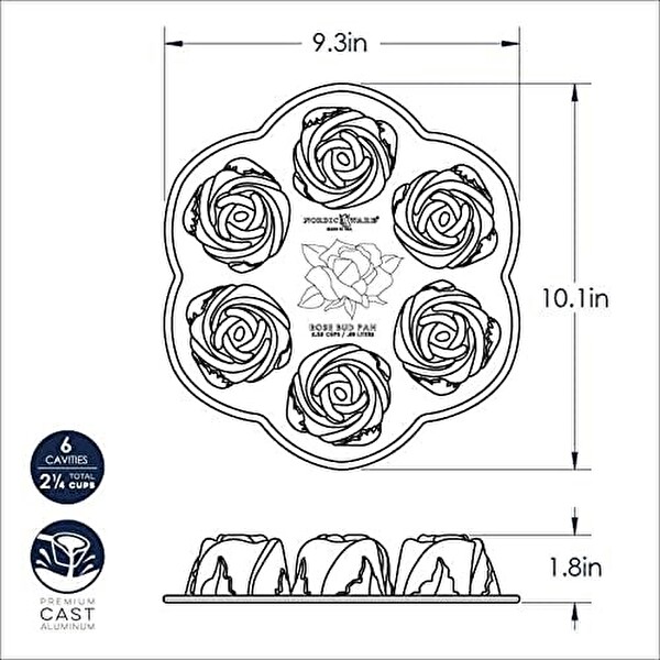 Nordic Ware 85148 6'lı Mini Gül Kek Kalıbı