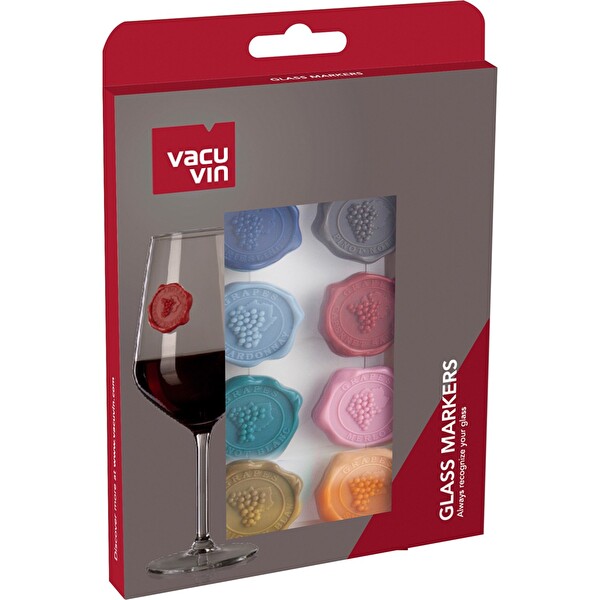 Vacu Vin 1886461 Bardak Markörleri Klasik 8 Parça Kutulu