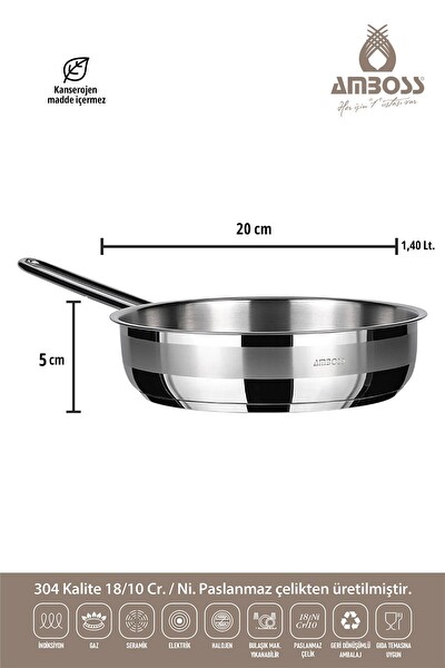 Amboss Vento Steel İndüksiyon Tabanlı 20-24-28 CM 3 Parça Tava Seti