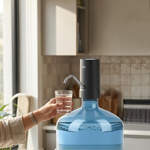 House Pratik HP104 Şarjlı Damacana Su Pompası Siyah