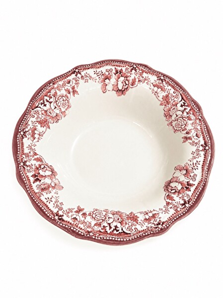 Porser Porselen Velour Bordo Fulya Bowl Kase 26 CM Tekli