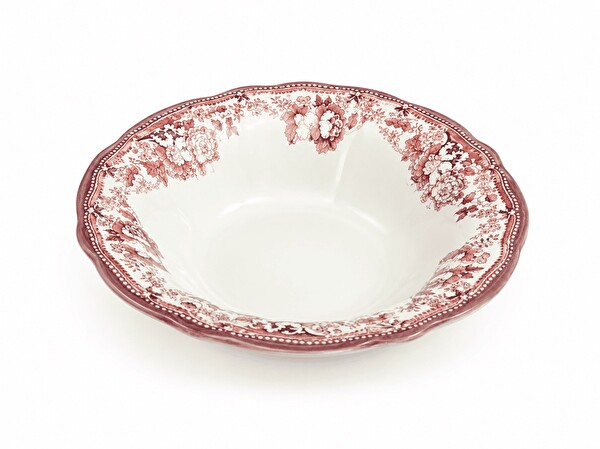 Porser Porselen Velour Bordo Fulya Bowl Kase 26 CM Tekli