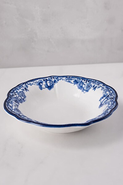 Porser Porselen Velour Lacivert Fulya Bowl Kase 26 CM Tekli