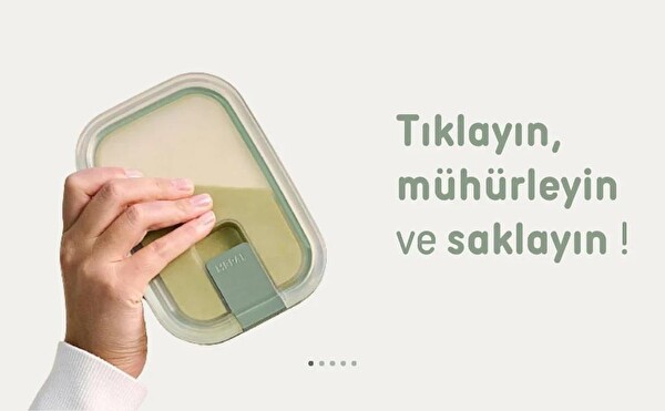 Mepal EasyClip Dikdörtgen Saklama Kabı 450 ml Yeşil