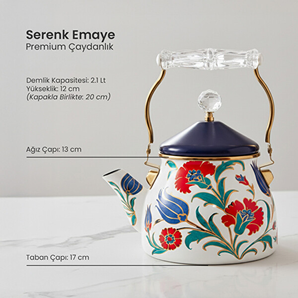 Serenk Emaye Premium Çaydanlık