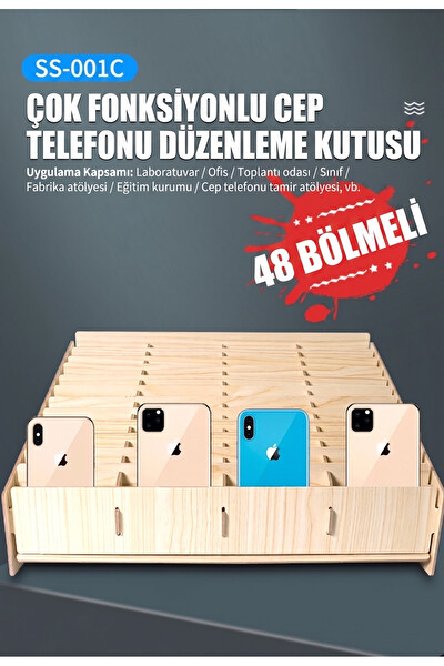Piyatech SS-001C 48 Bölmeli Ahşap Masaüstü Düzenleyici Organizer