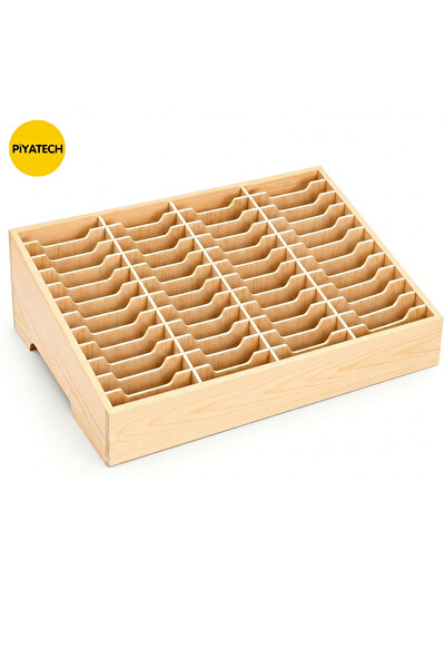 Piyatech SS-001C 48 Bölmeli Ahşap Masaüstü Düzenleyici Organizer