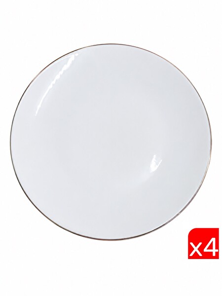 Tabak Evi Porselen Chic Altın Yaldızlı Pasta Tabağı 20.50 CM 4'lü