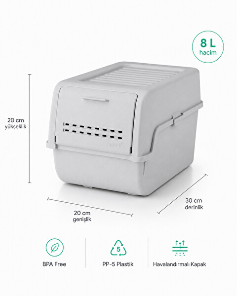 Jet's Home Mini Patates Soğan Sepeti Gri 8 L - BPA Free Havalandırmalı Sebzelik