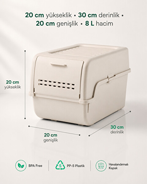 Jet's Home Mini Patates Soğan Sepeti Krem 8 L - BPA Free Havalandırmalı Sebzelik
